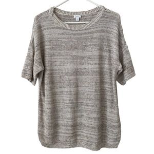 J. Jill Heathered Tan Crew Neck Sweater